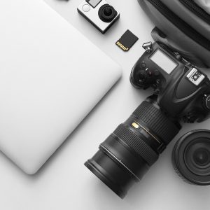 Modern equipment of professional photographer